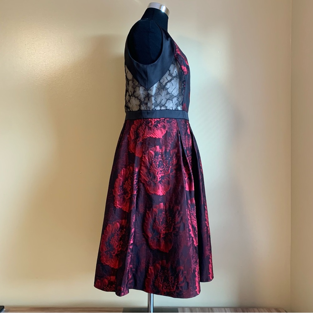 Carmen Marc Valvo Womens Dress Wedding Guest Sleeveless Floral Lace A-Line 12 XL - Picture 4 of 16